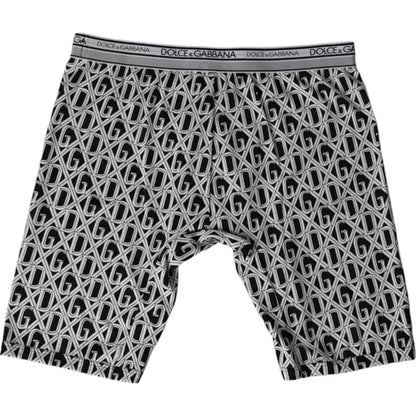 Dolce & Gabbana Zwarte en Witte DG Logo Katoenen Stretch Fietskleding voor Heren