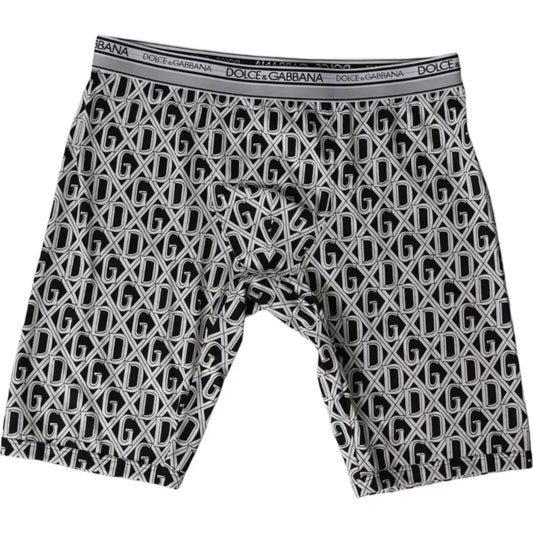 Dolce & Gabbana Zwarte en Witte DG Logo Katoenen Stretch Fietskleding voor Heren