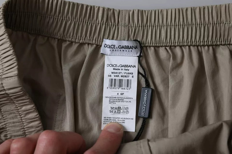 Dolce & Gabbana Brown Cotton Regular Boxer Shorts for Men