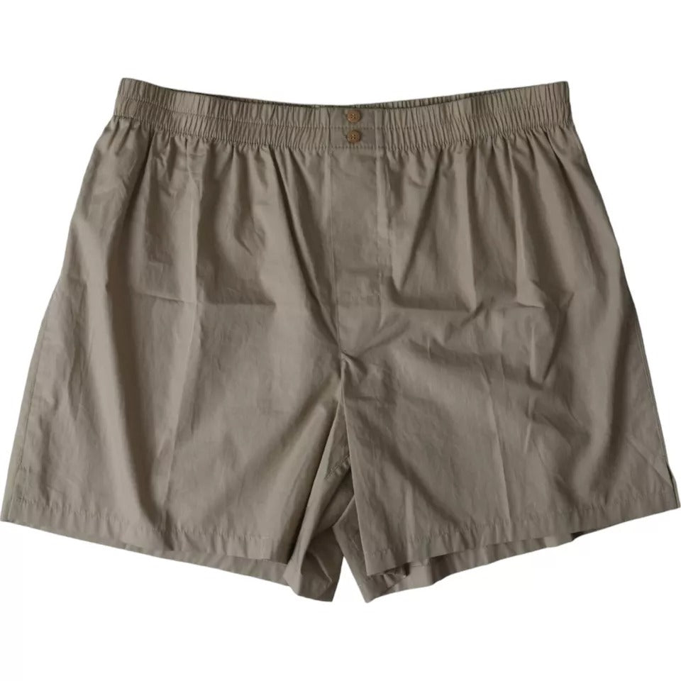 Dolce & Gabbana Brown Cotton Regular Boxer Shorts for Men