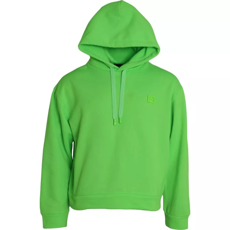 Sweat à capuche pull-over Dolce &amp; Gabbana vert avec logo