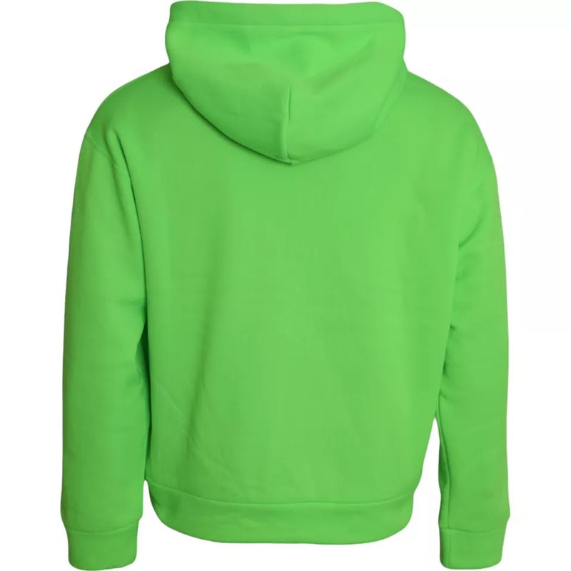 Sweat à capuche pull-over Dolce &amp; Gabbana vert avec logo
