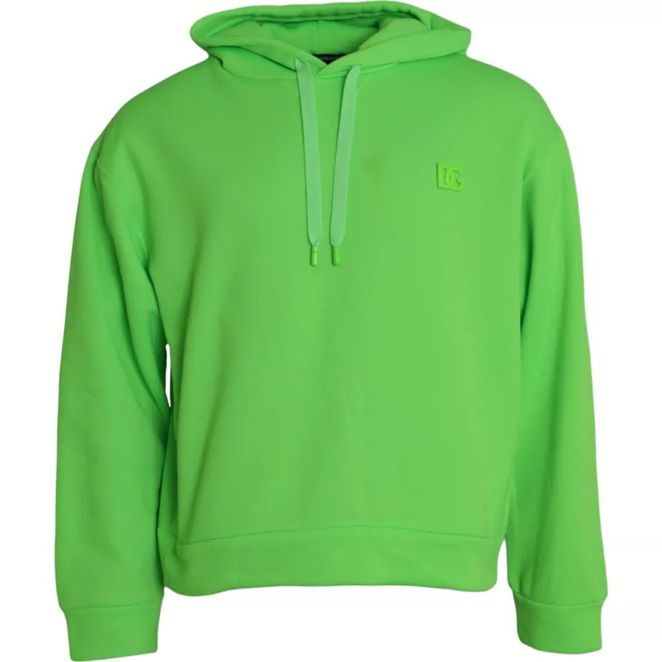 Sweat à capuche pull-over Dolce &amp; Gabbana vert avec logo