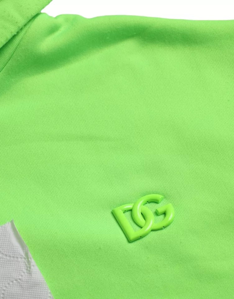 Sweat à capuche pull-over Dolce &amp; Gabbana vert avec logo