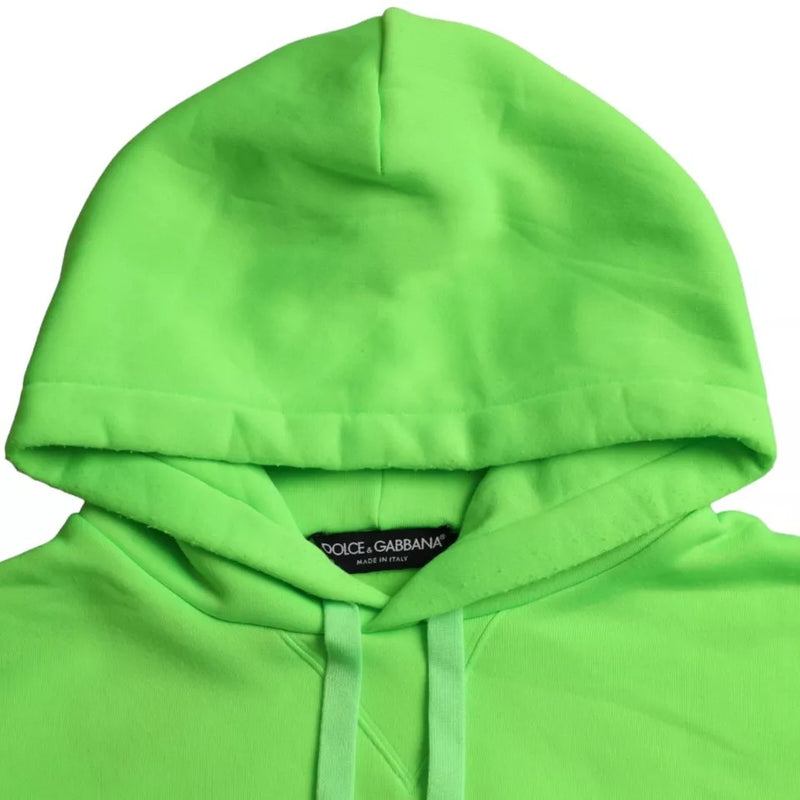 Sweat à capuche pull-over Dolce &amp; Gabbana vert avec logo