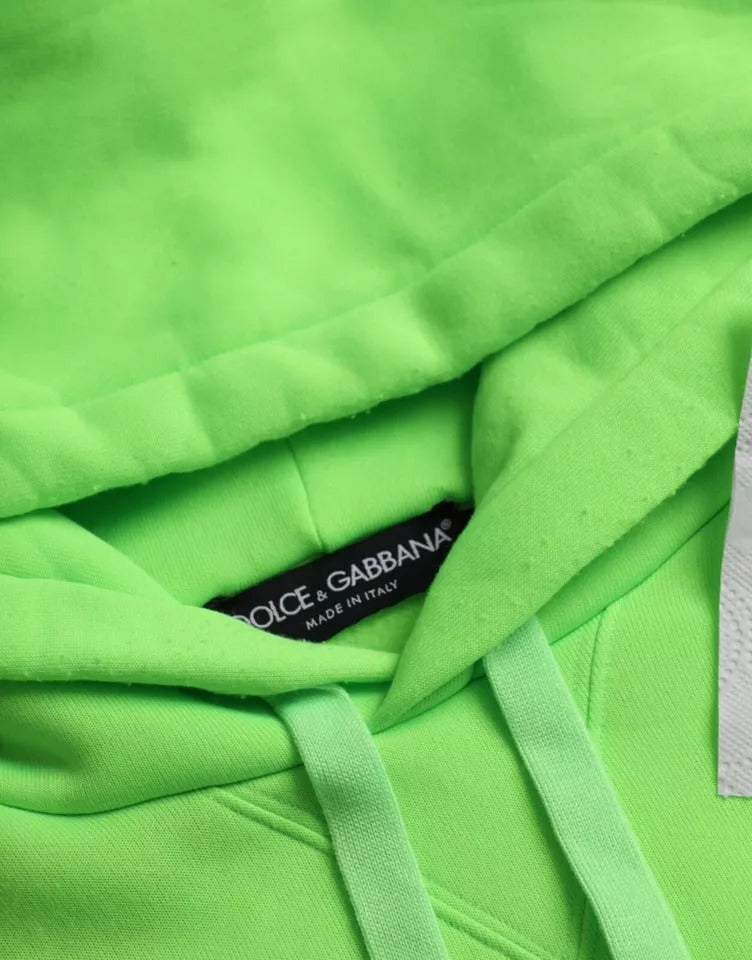 Sweat à capuche pull-over Dolce &amp; Gabbana vert avec logo