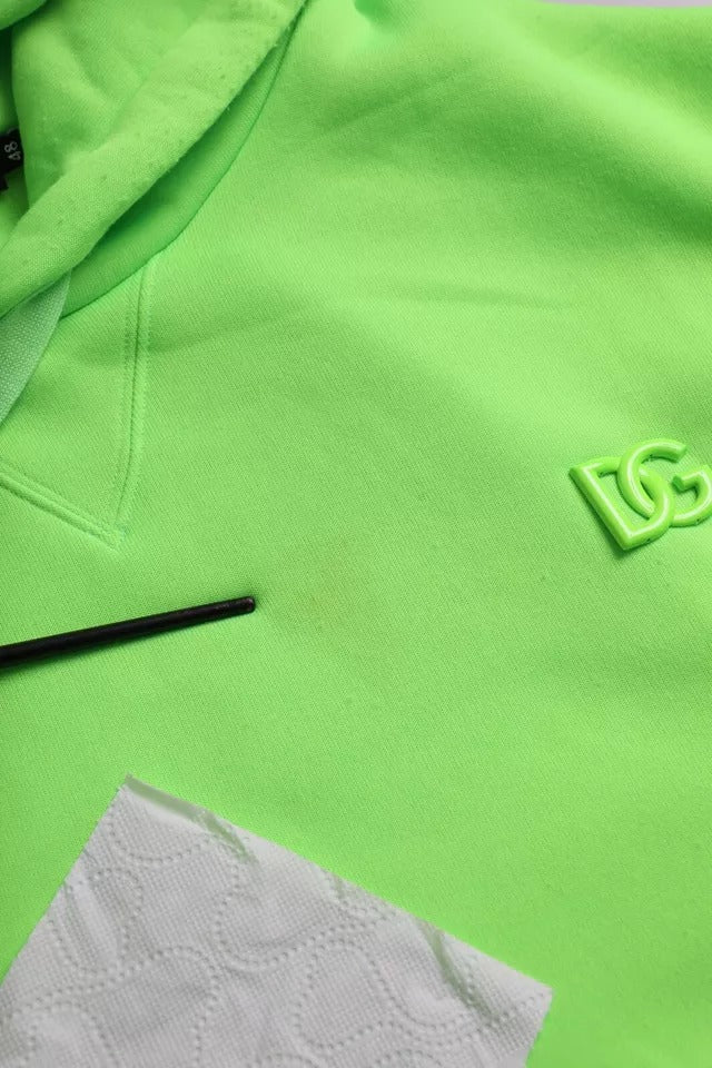 Sweat à capuche pull-over Dolce &amp; Gabbana vert avec logo