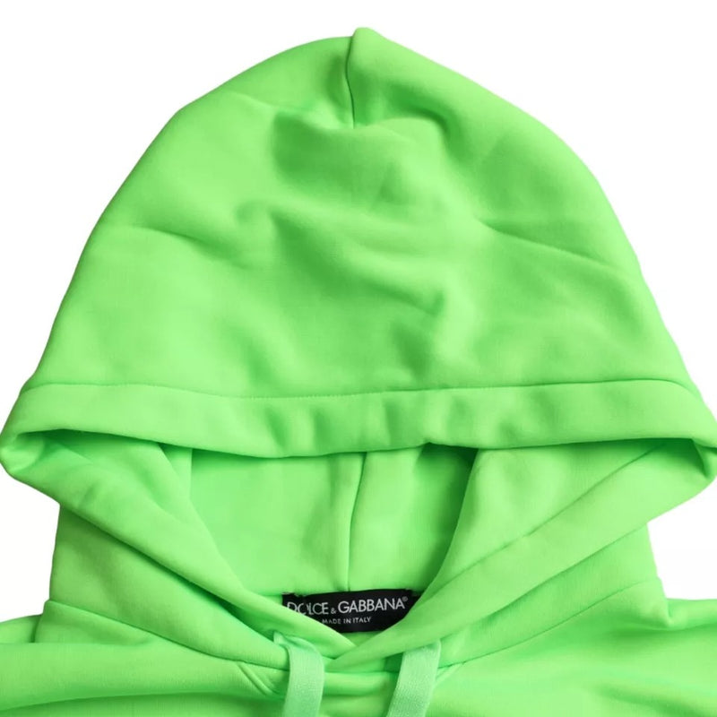 Sweat à capuche pull-over Dolce &amp; Gabbana vert avec logo