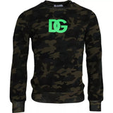 Pull en jersey à col rond noir à motif camouflage de Dolce &amp; Gabbana