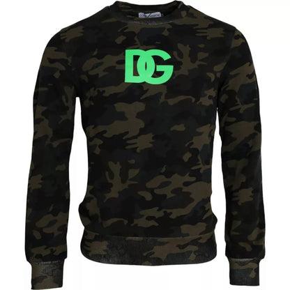 Dolce &amp; Gabbana Zwarte Camouflage Crew Neck Pullevertrui