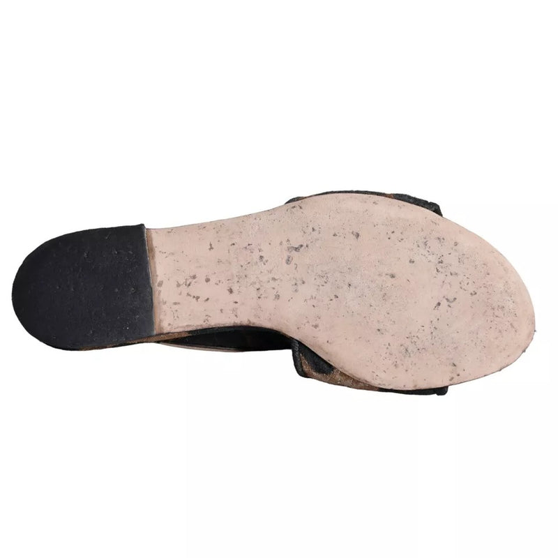 Dolce & Gabbana Sandales Plates en Léopard Marron