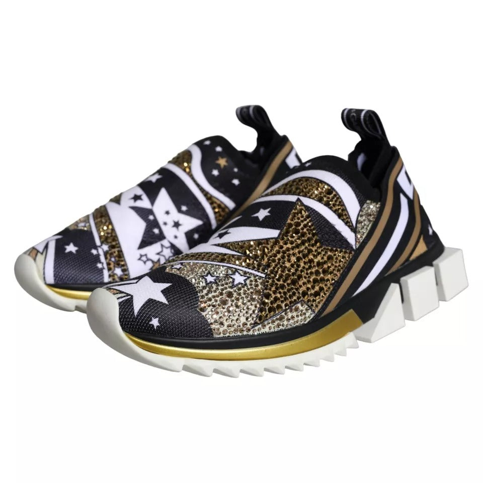 Dolce & Gabbana Multicolor Sorrento Sneakers with Crystal Appliques