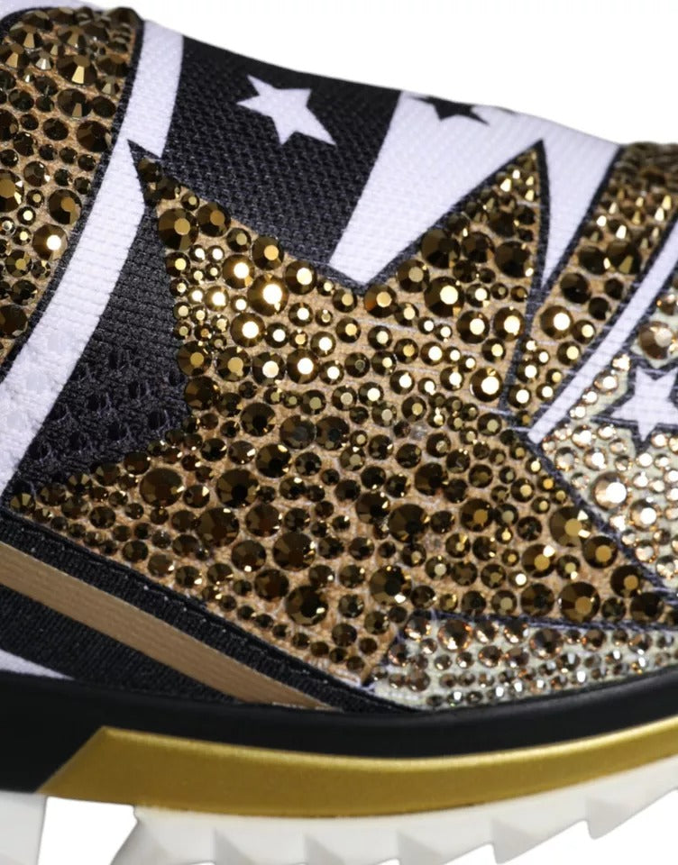 Dolce & Gabbana Multicolor Sorrento Sneakers with Crystal Appliques