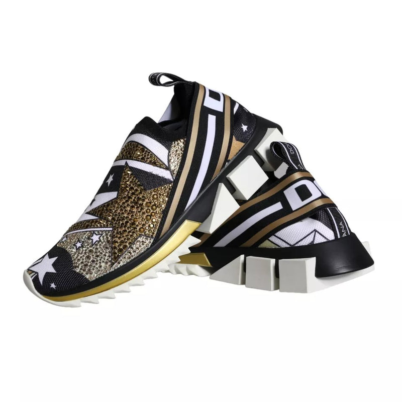 Dolce & Gabbana Multicolor Sorrento Sneakers with Crystal Appliques