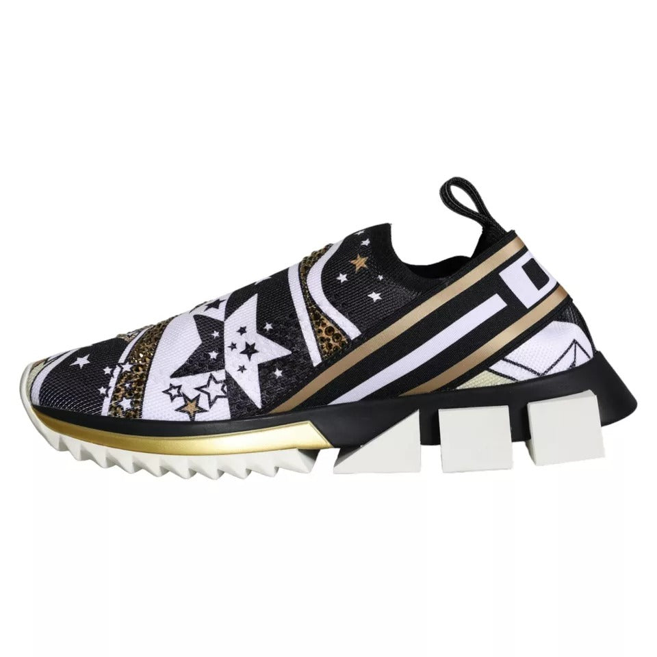 Dolce & Gabbana Multicolor Sorrento Sneakers with Crystal Appliques