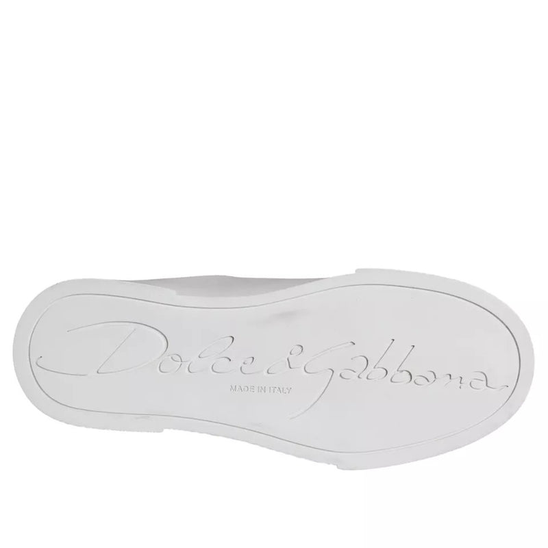 Dolce & Gabbana White Patch Calfskin Nappa Portofino Sneakers