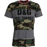T-shirt homme en coton à col rond, multicolore, camouflage, Dolce &amp; Gabbana