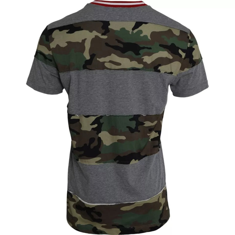 Dolce &amp; Gabbana T-shirt voor heren met ronde hals, gemaakt van katoen, in camouflageprint in meerdere kleuren.