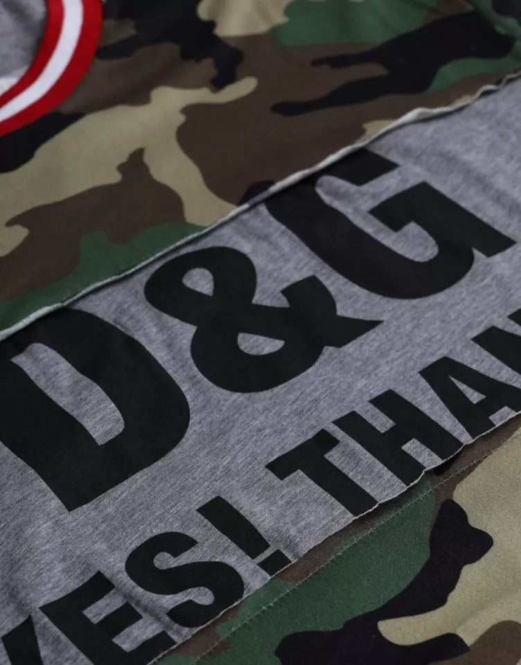 T-shirt homme en coton à col rond, multicolore, camouflage, Dolce &amp; Gabbana