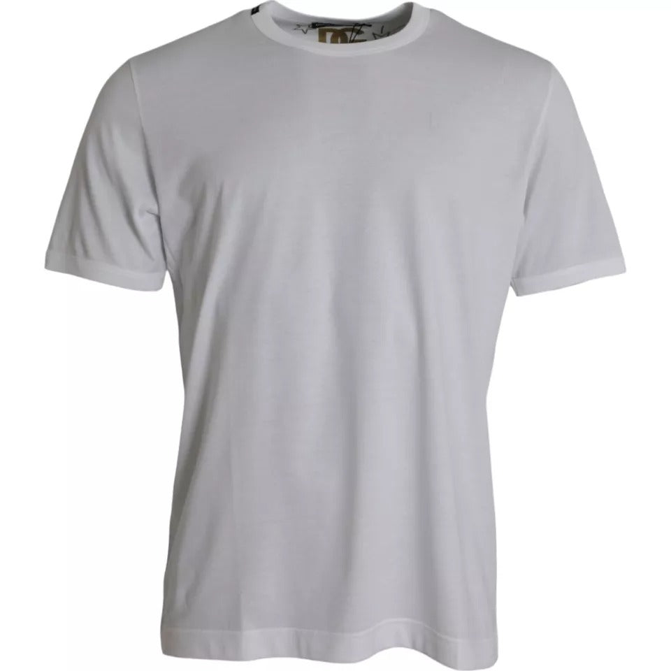T-shirt blanc en coton à manches courtes et col rond de Dolce &amp; Gabbana