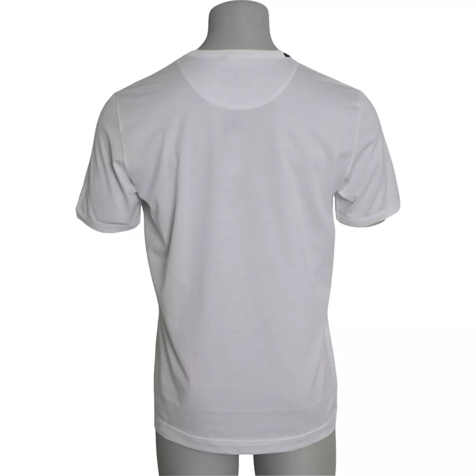 T-shirt blanc en coton à manches courtes et col rond de Dolce &amp; Gabbana