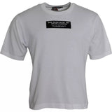 T-shirt décontracté pour homme en coton blanc avec application DG de Dolce &amp; Gabbana