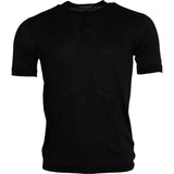 T-shirt noir en soie à manches courtes et col rond de Dolce &amp; Gabbana