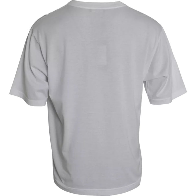T-shirt blanc en coton à manches courtes et col rond de Dolce &amp; Gabbana
