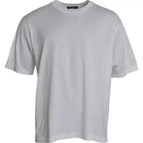 T-shirt blanc en coton à manches courtes et col rond de Dolce &amp; Gabbana
