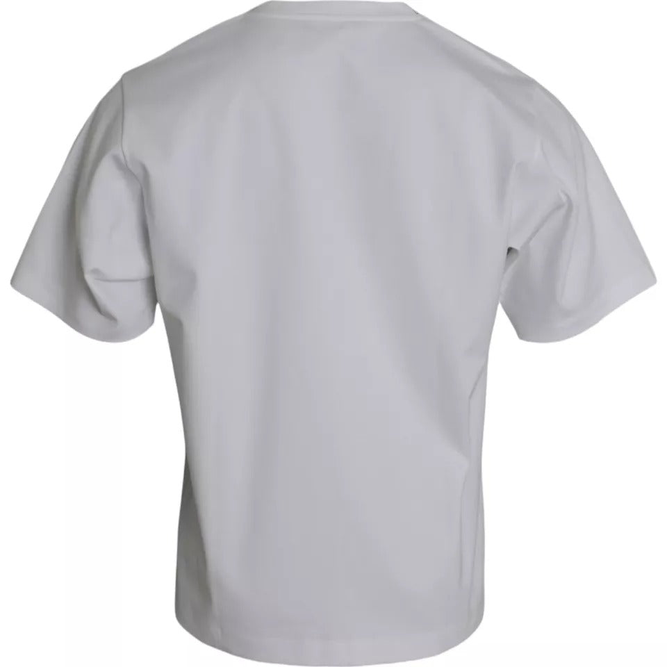 T-shirt blanc en coton à manches courtes et col rond de Dolce &amp; Gabbana