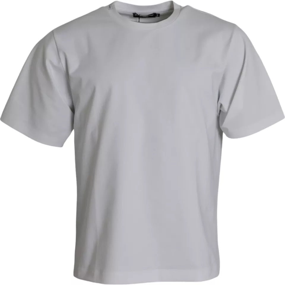 T-shirt blanc en coton à manches courtes et col rond de Dolce &amp; Gabbana