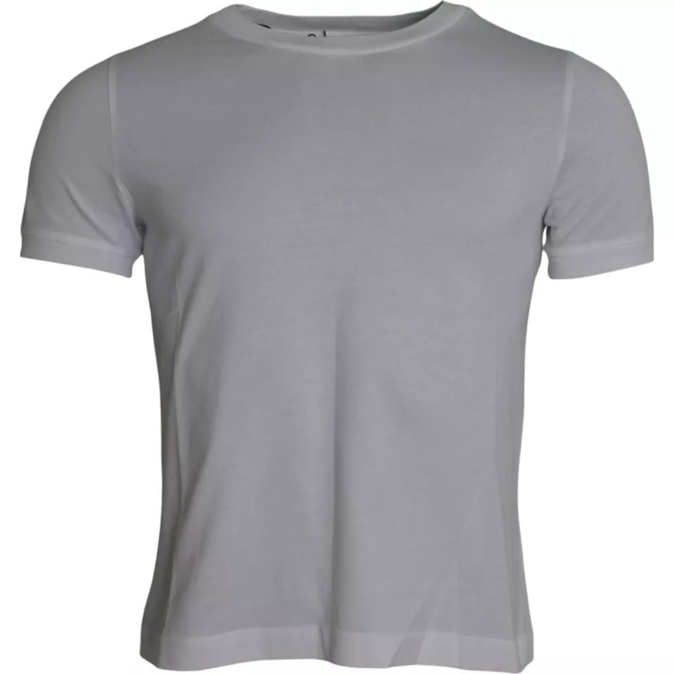 T-shirt blanc en coton à manches courtes et col rond de Dolce &amp; Gabbana