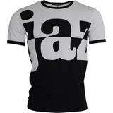 T-shirt en coton à manches courtes Dolce &amp; Gabbana noir et blanc à imprimé jazz