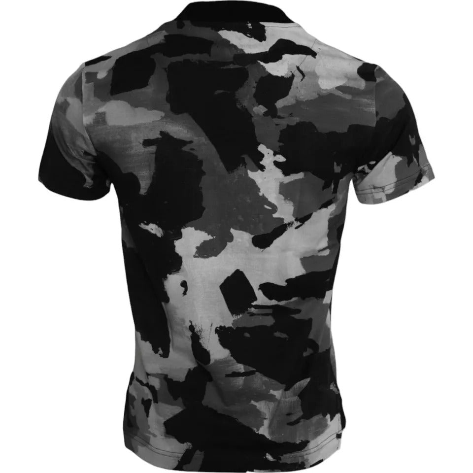 T-shirt en coton à col rond multicolore à motif camouflage de Dolce &amp; Gabbana