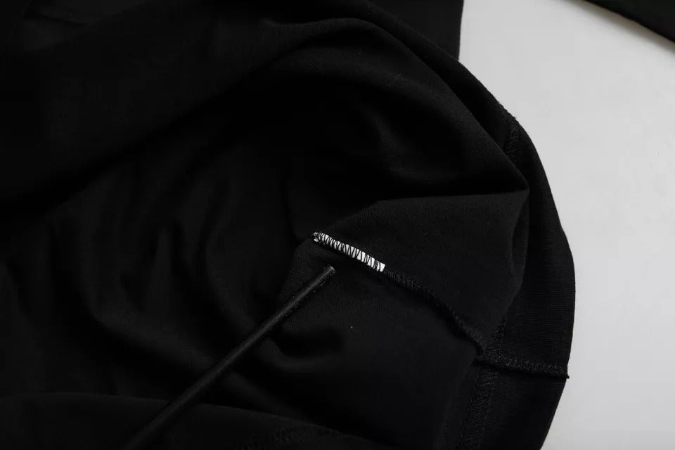 T-shirt à col rond en coton noir avec logo en relief de Dolce &amp; Gabbana