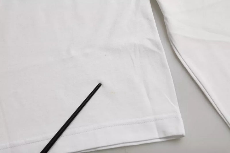 T-shirt homme en coton blanc Dolce &amp; Gabbana avec imprimé rouge lèvres