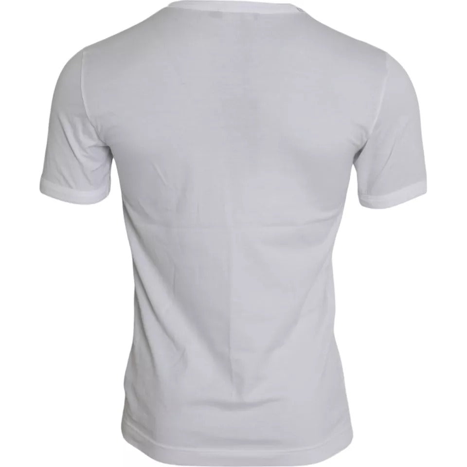 T-shirt blanc à manches courtes et col rond Dolce &amp; Gabbana "King Of Love"