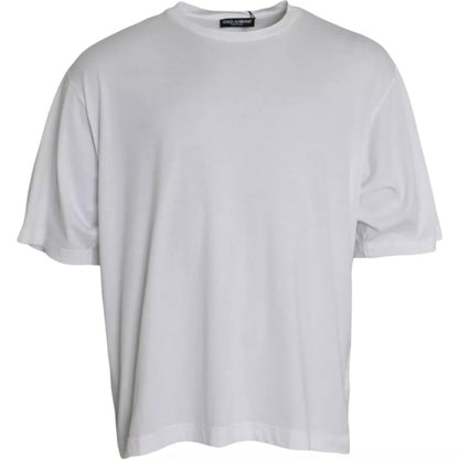 Wit katoenen T-shirt met ronde hals en korte mouwen van Dolce &amp; Gabbana