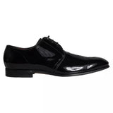 Dolce & Gabbana Derby Noir en Cuir Verni pour Hommes