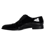 Dolce & Gabbana Black Calfskin Leather Derby Shoes for Men