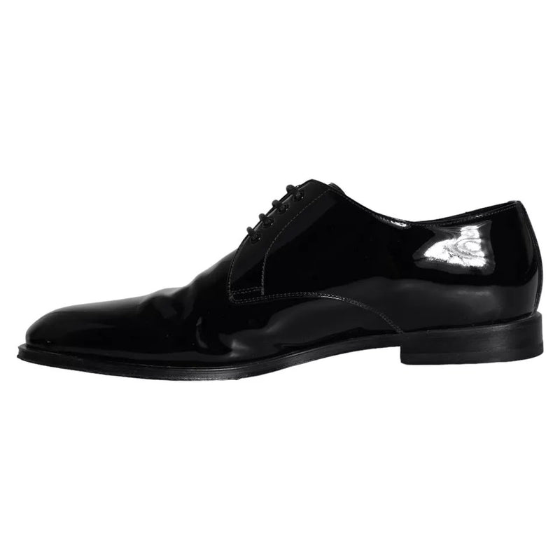 Dolce & Gabbana Black Calfskin Leather Derby Shoes for Men