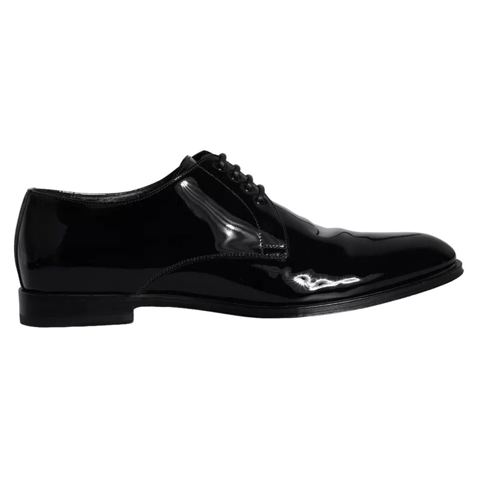 Dolce & Gabbana Black Calfskin Leather Derby Shoes for Men