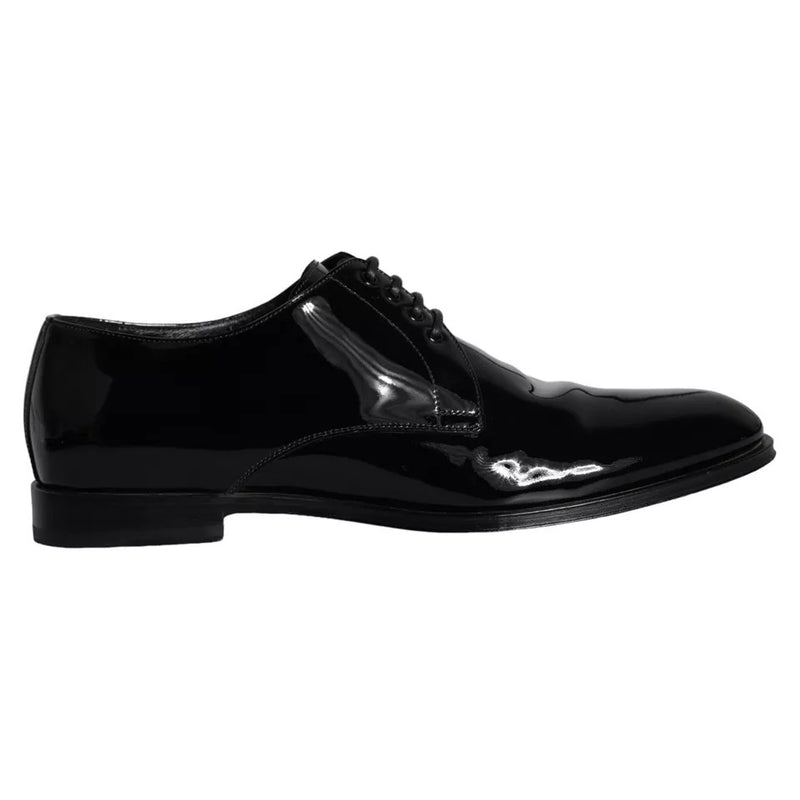 Dolce & Gabbana Black Calfskin Leather Derby Shoes for Men