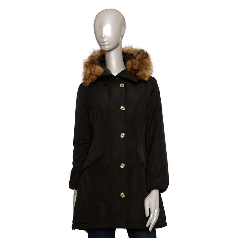 Baldinini Trend Black Polyester Long Jacket for Women