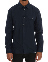 Chemise décontractée bleue à manches longues en coton John Galliano