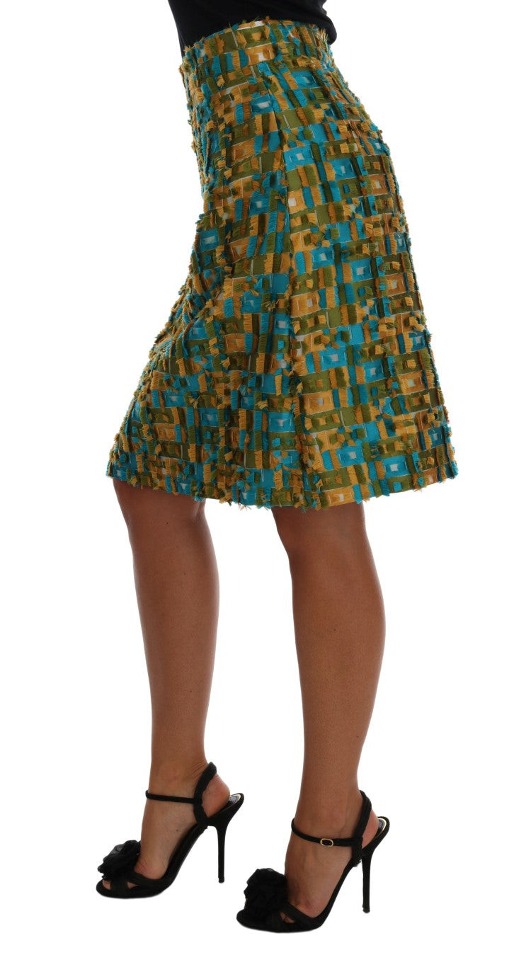 Jupe crayon droite en jacquard multicolore Dolce &amp; Gabbana