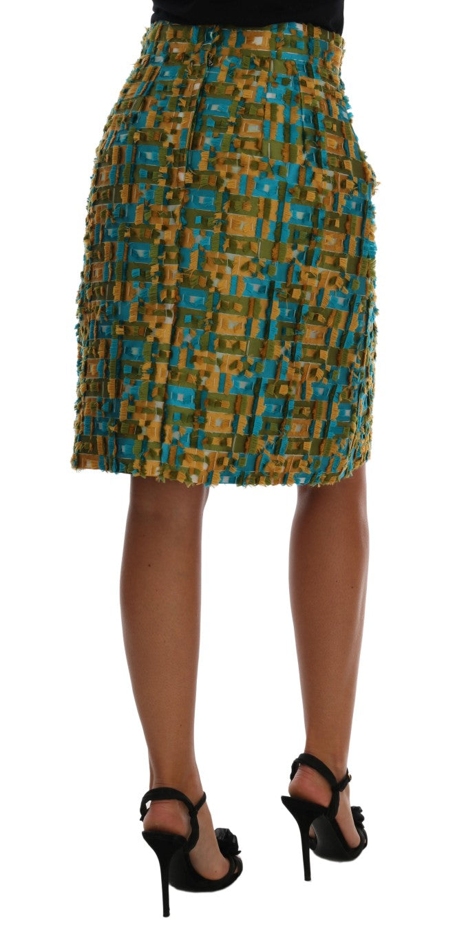 Jupe crayon droite en jacquard multicolore Dolce &amp; Gabbana