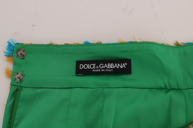 Jupe crayon droite en jacquard multicolore Dolce &amp; Gabbana