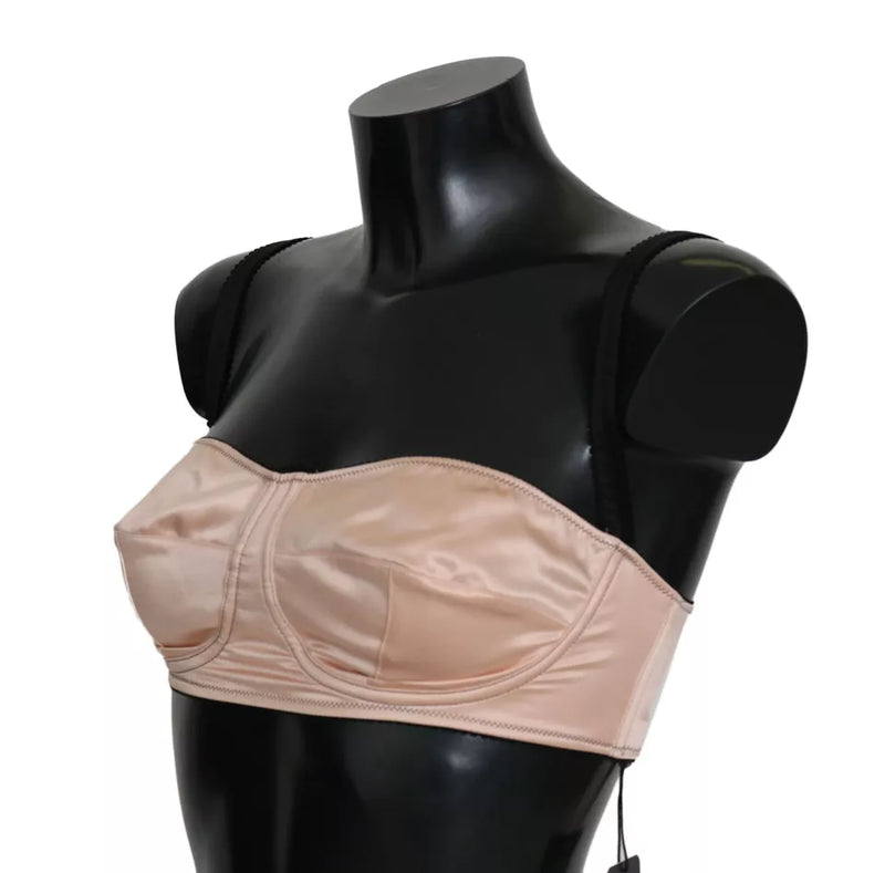 Dolce & Gabbana Pink Balconcino Bra - Authentic Women's Underwear
