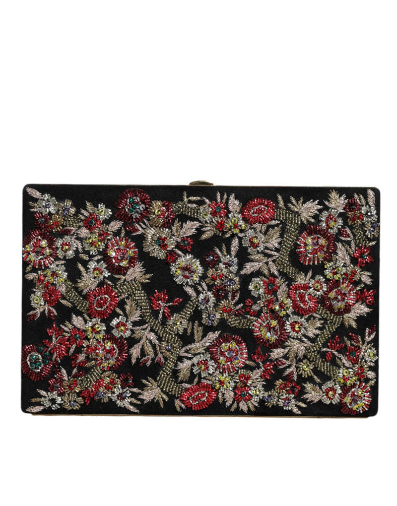 Dolce & Gabbana Clutch Soirée Multicolore Floral en Suède